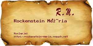 Rockenstein Mária névjegykártya